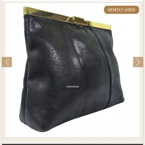 Halston Heritage fold over frame clutch